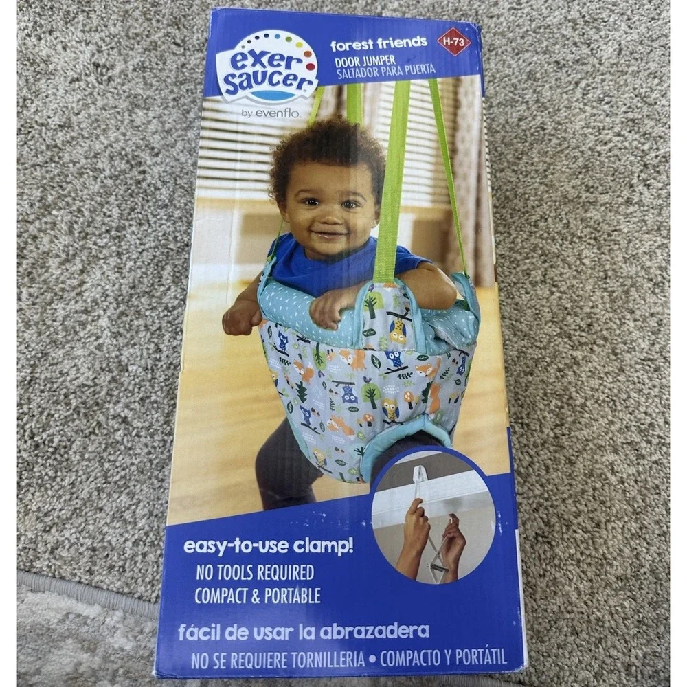 Baby Door Jumper Evenflo Exersaucer Door Jumper Forest Friends Print W/ Box